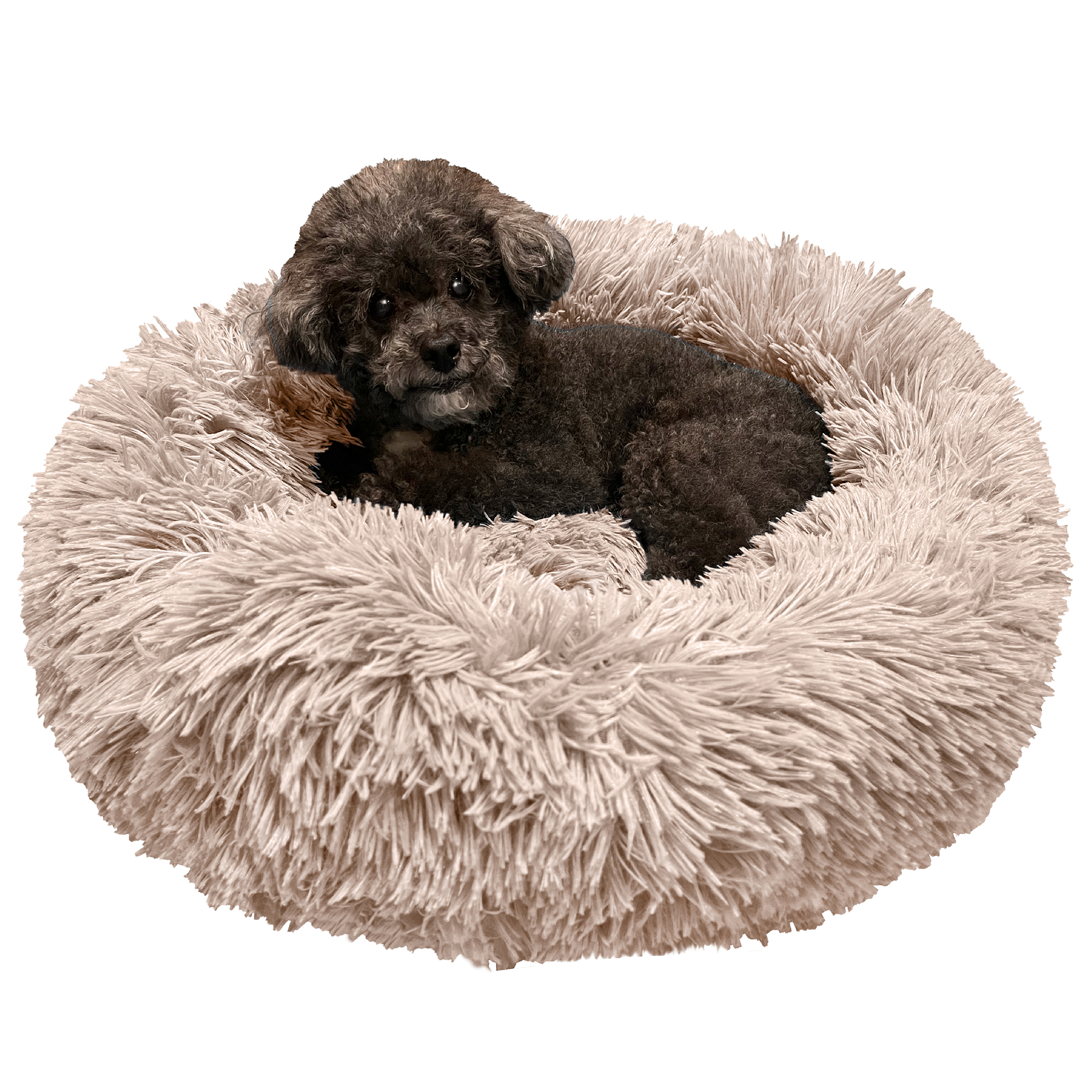 VavoPaw Round Dog Bed for Small Dogs, Donut Cuddler Plush Cat Calming