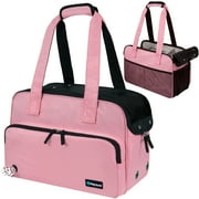 PetAmi Small Dog Purse Carrier, Soft-Sided Pet Carrier Bag with Pockets, Portable Medium Dog Puppy Large Cat Travel Handbag Tote, Airline Approved Breathable Mesh, Poop Bag Dispenser, Sherpa Bed, Pink