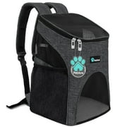 PetAmi Small Dogs and Cat Backpack Carrier, Airline Approved Pet Backpack Carrier, Ventilated, Safety Strap, Buckle Support Designed for Hiking Travel Camping Outdoor, Max 18 lbs (Dark Gray)