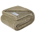 thumbnail image 1 of PetAmi Waterproof Dog Blanket for Couch, Extra Large 80x60, Pee Proof Sherpa Fleece Reversible Pet Throw, Furniture Protector for Bed Sofa Crate Kennel, Soft Washable Cover for Dog Cat, Taupe Sherpa, 1 of 9