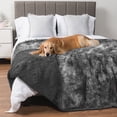 thumbnail image 1 of PetAmi WATERPROOF Dog Blanket For Large Dog, Queen Size Calming Pet Blanket Couch Cover Protector, Sherpa Faux Fur Cat Throw for Sofa Furniture Bed, Soft Fluffy XL, 90x90 Tie-Dye Gray, 1 of 9