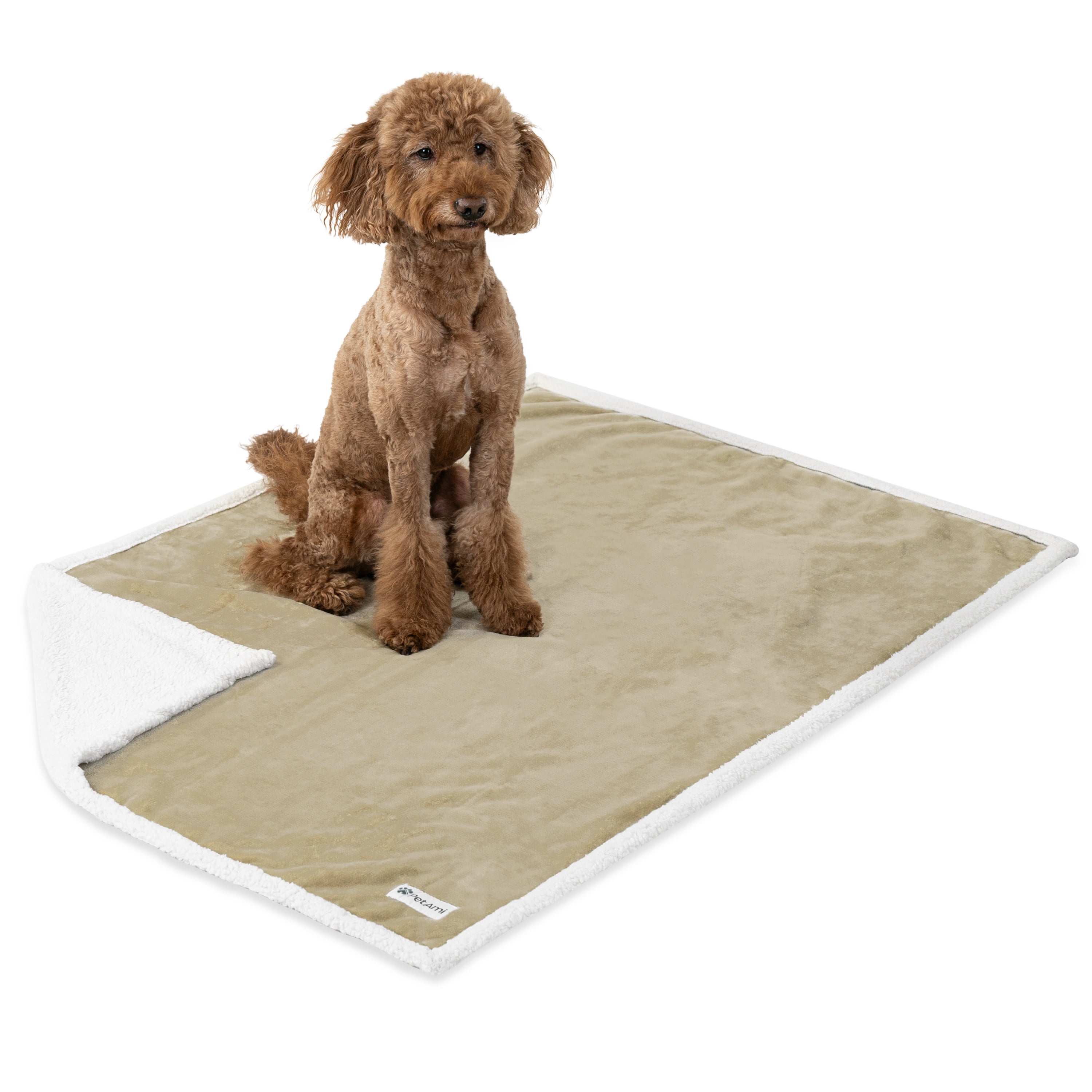 Taupe Waterproof Sherpa Fleece Medium Outdoor Pet Blanket