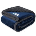 thumbnail image 1 of PetAmi Waterproof Dog Blanket for Couch, Large 60x40, Pee Proof Sherpa Fleece Reversible Pet Throw, Furniture Protector for Bed Sofa Kennel, Soft Washable Cover for Medium Dogs Cats, Blue Grey, 1 of 7