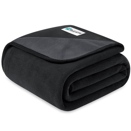 PetAmi Waterproof Dog Blanket for Couch, Pee Proof Reversible Cat Blanket for Sofa Bed Furniture Protector, Soft Fleece Washable Pet Throw for Dogs Cats Puppies Kittens, 60x80 Black Gray