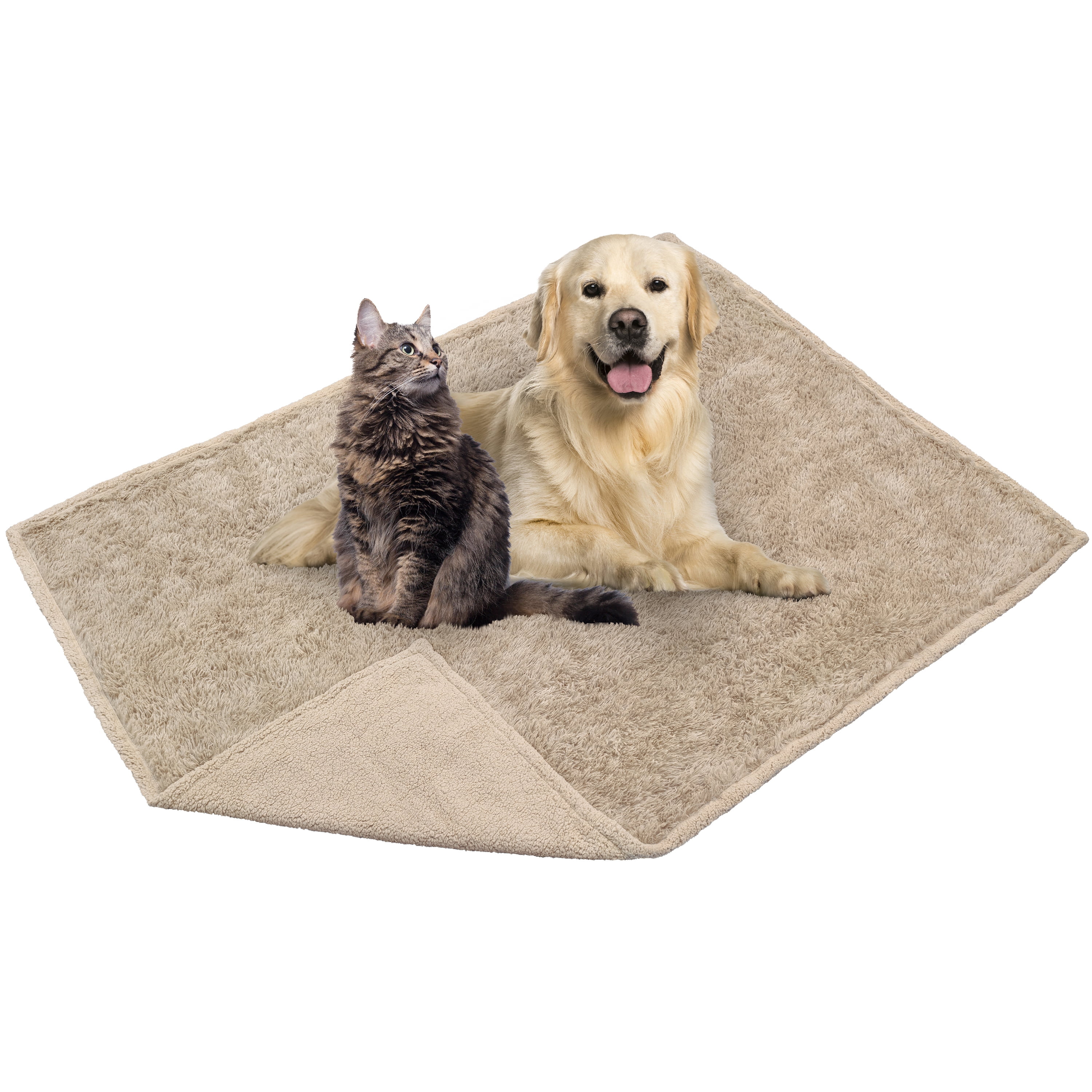 Taupe Large Waterproof Faux Fur Sherpa Pet Blanket