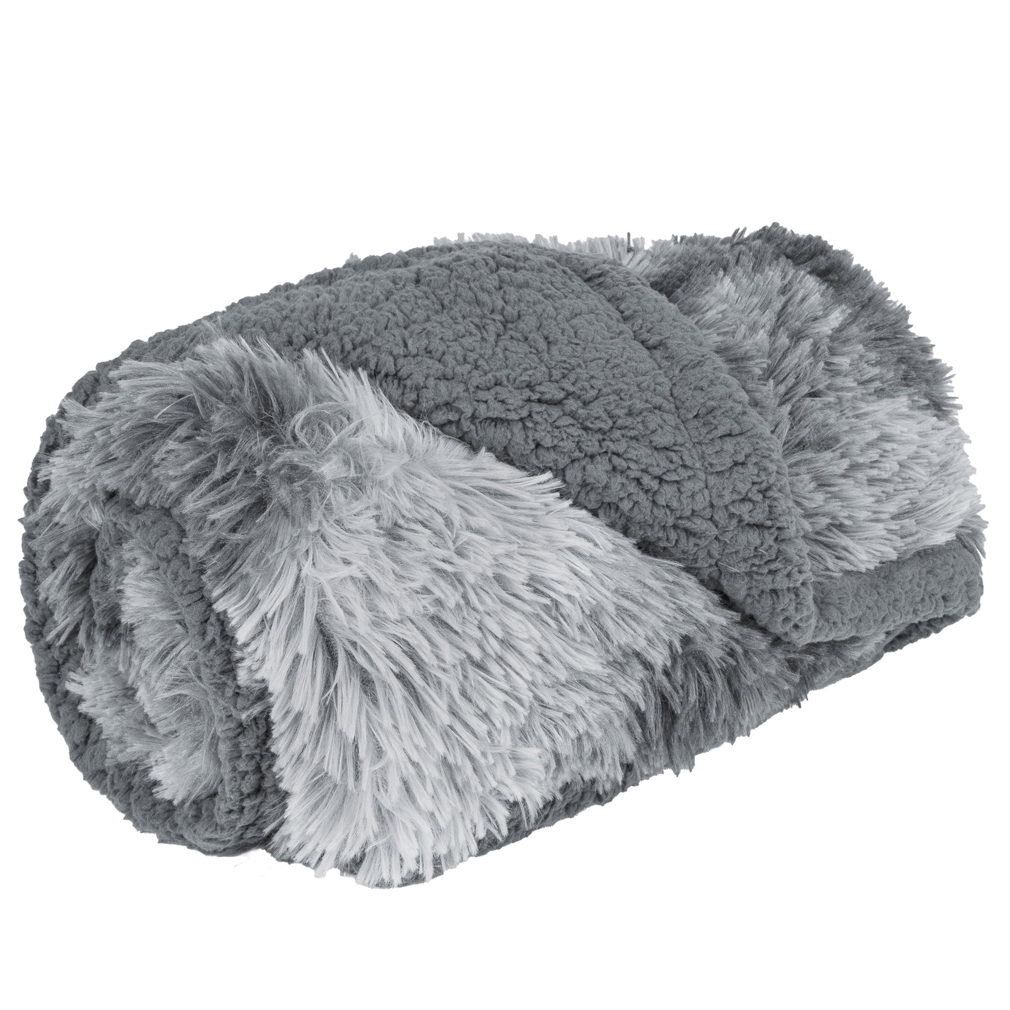 Gray Waterproof Faux Fur Sherpa Pet Blanket 29" x 40"