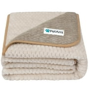 PetAmi Waterproof Dog Blanket, Leakproof Pet Throw, Twin 60x80 Taupe Beige