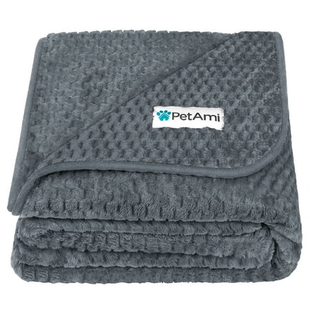 PetAmi Waterproof Dog Blanket, Leakproof Pet Blanket, Twin 60x80 Dark Gray