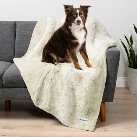 PetAmi Waterproof Dog Blanket for Medium Large Dogs, Calming Fleece Cat Blanket, Couch Protector Washable Sherpa Faux Fur Pet Throw for Puppy, Soft Reversible Leakproof 40x60 Cream Beige