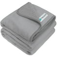 thumbnail image 1 of PetAmi Waterproof Dog Blanket For Medium Large Dogs, Pee Proof Pet Blanket Sherpa Fleece Couch Cover, Reversible Cat Throw Bed Sofa Protector, Soft Plush Washable Pad (Large 40x60, Light Gray), 1 of 7