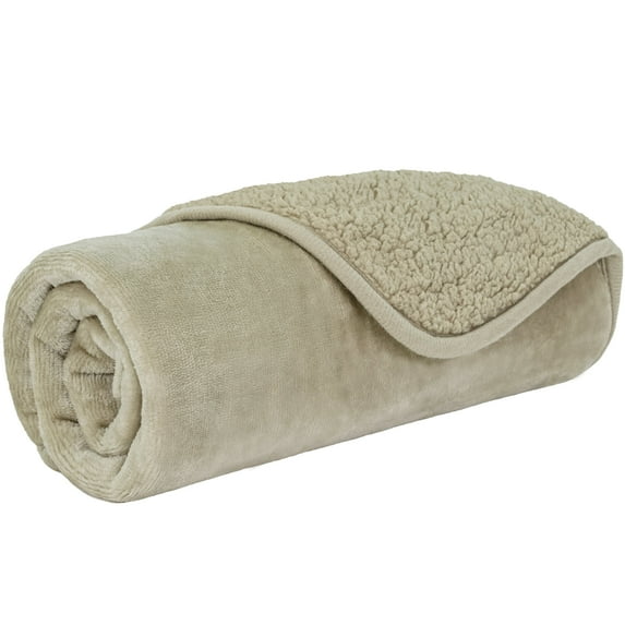 PetAmi Waterproof Dog Blanket For Small Medium Dogs, Pee Proof Pet Blanket Sherpa Fleece Couch Cover, Reversible Cat Throw Bed Sofa Protector, Soft Plush Washable Pad (Medium 29x40, Taupe)