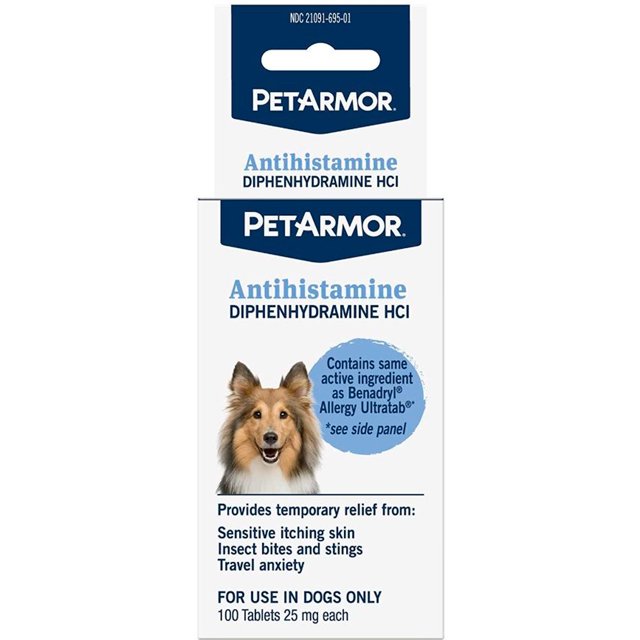 PetArmor Antihistamine Medication for Allergies for Dogs 100 count