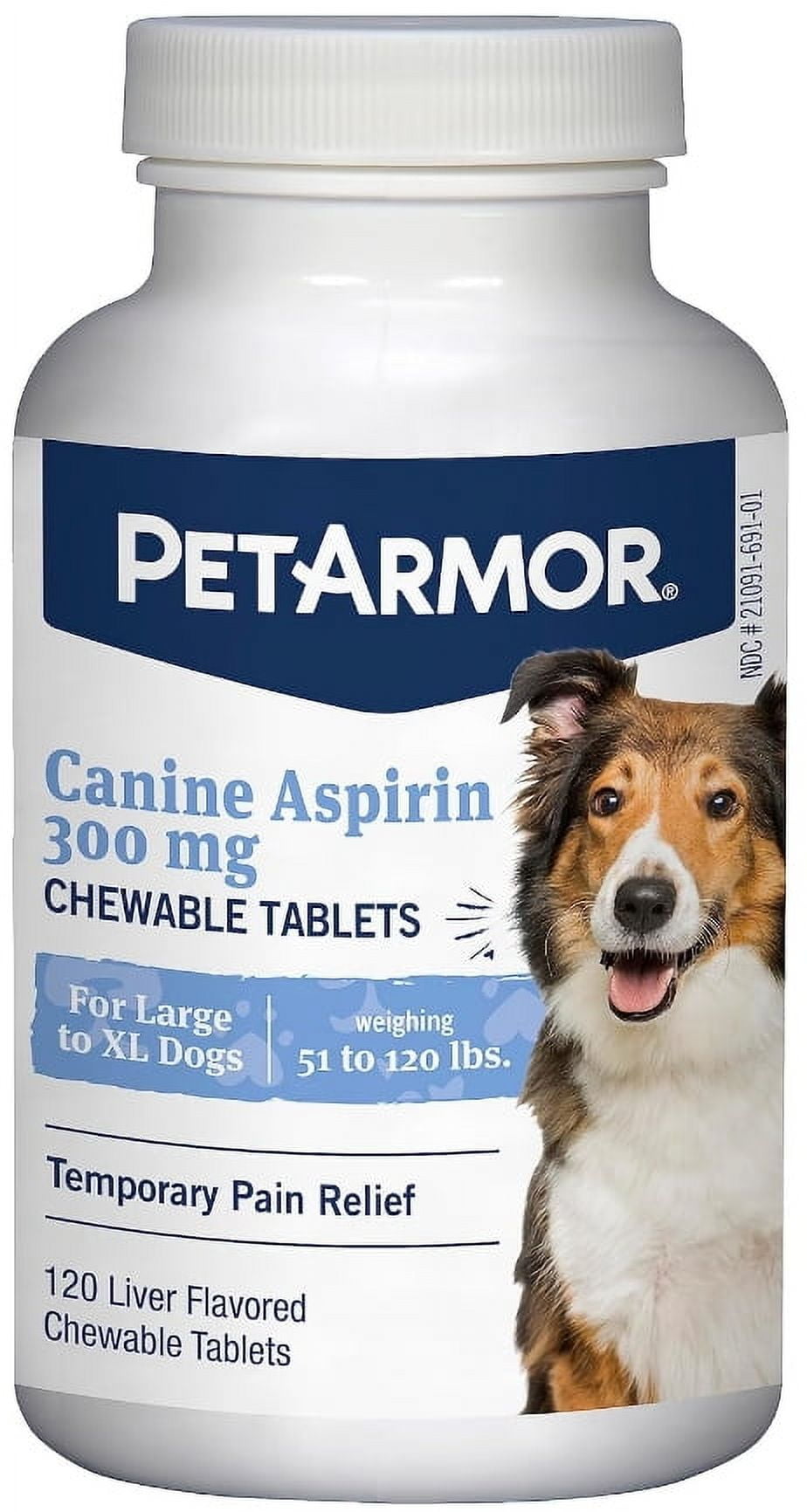 PetArmor Canine Asprin Chewable Tablets for Large Dogs Dog First Aid and Recovery New Dog Supplies PetArmor Dog Supplies 120 count Walmart Business Supplies