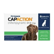 PetArmor CapAction Fast-Acting Oral Flea Treatment for Medium and Large Dogs 25.1-125 lbs, 6 Doses, 57 mg