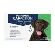PetArmor CapAction Fast-Acting Oral Flea Treatment for Medium and Large Dogs 25.1-125 lbs, 6 Doses, 57 mg