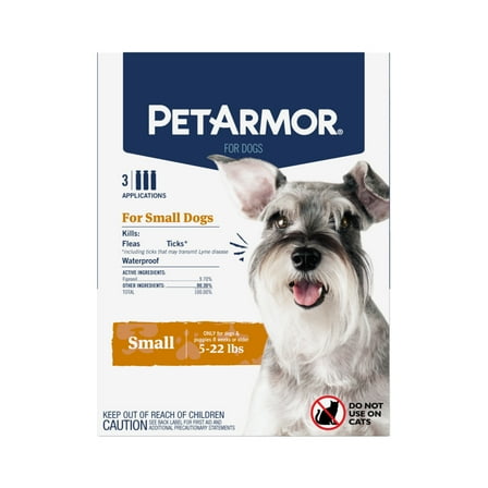 PetArmor Flea & Tick Treatment for Small Dogs, 5 to 22 lbs, 3 Monthly Applications