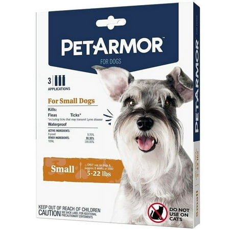 PetArmor Flea and Tick Treatment for Small Dogs (5-22 Pounds) [Dog, Flea & Tick Dips] 3 count