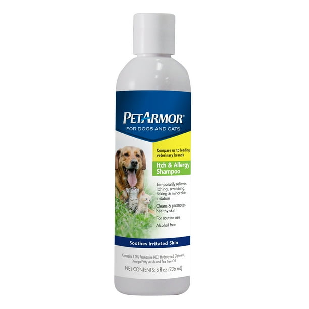 PetArmor Itch and Allergy Shampoo for Dogs and Cats, 8 oz.