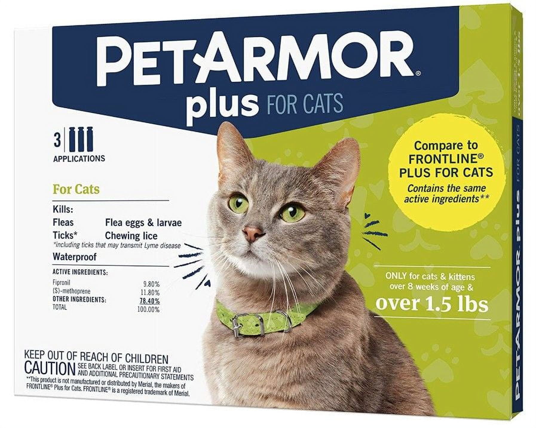 PetArmor PetArmor Plus Flea and Tick Treatment for Cats (Over 1.5 ...
