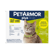 PetArmor Plus Flea & Tick Prevention for Cats (over 1.5 lbs), 6 Treatments