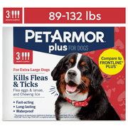 PetArmor Plus Flea & Tick Prevention for Extra Large Dogs 89-132 lbs, 3 Month Supply