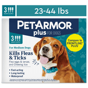 PetArmor Plus Flea & Tick Prevention for Medium Dogs 23-44 lbs, 3 Month Supply