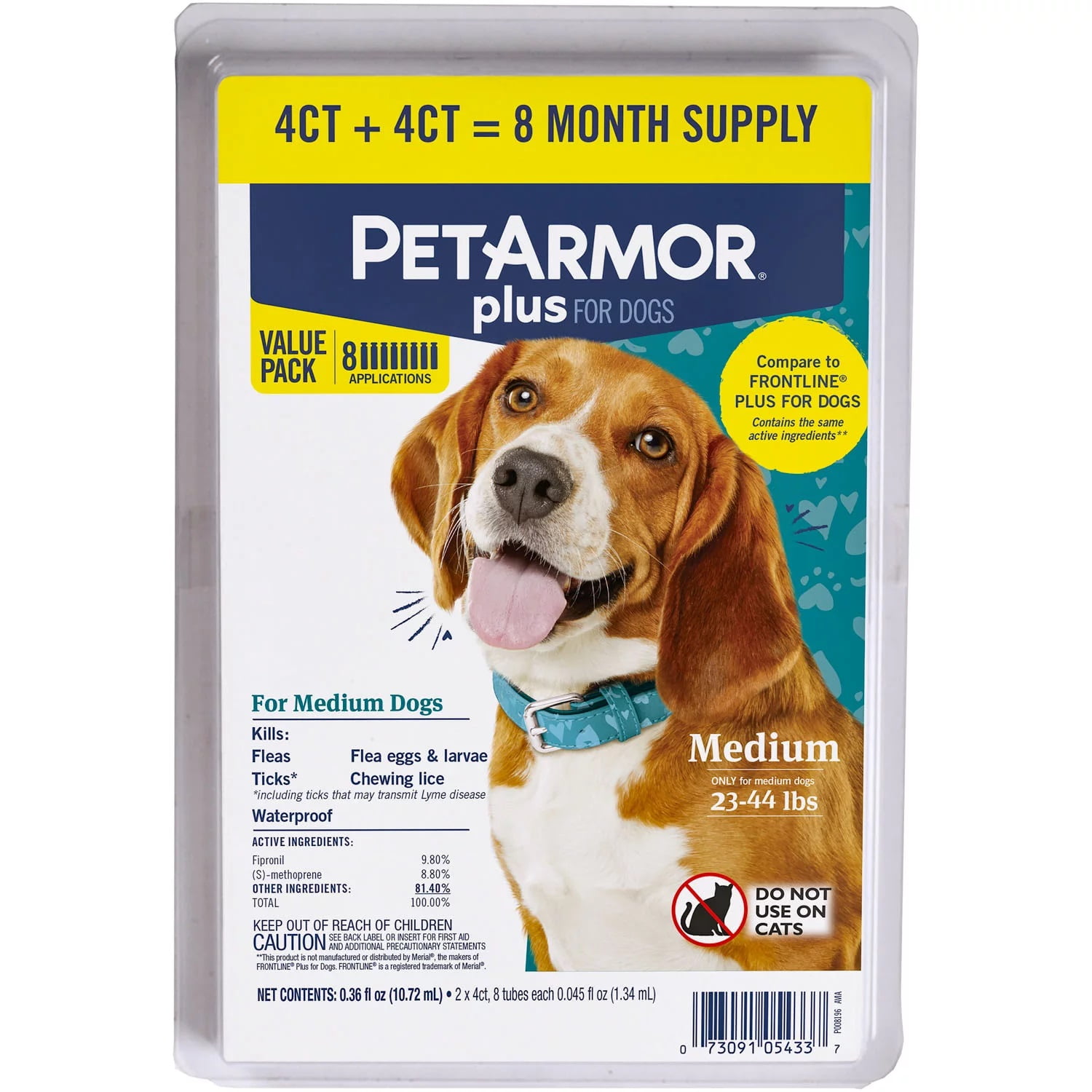 PetArmor Plus Flea & Tick Prevention for Medium Dogs (23 to 44 Pounds