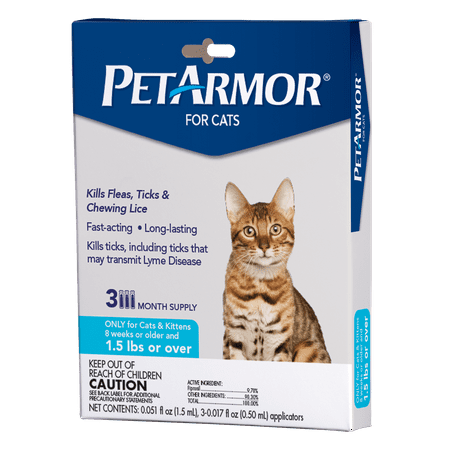 PETARMOR Flea & Tick Treatment for Cats over 1.5 lbs, 3 Monthly Applications