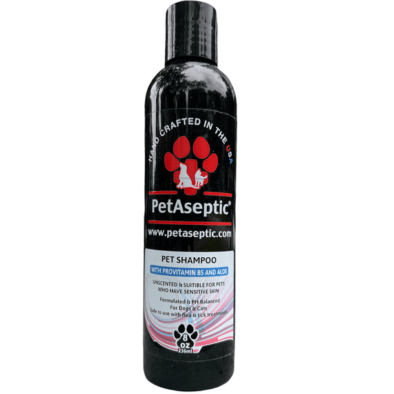 PetAseptic Pet Shampoo 8oz for Dog and Cat, Unscented, Sensitive Skin