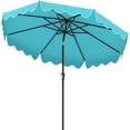 thumbnail image 1 of PetFurnish 9 FT Ruffled Patio Umbrella with Push Button Tilt, Crank, 8 Ribs, Outdoor Heavy-Duty Market Table Umbrella for Yard Garden Pool-Turquoise, 1 of 11