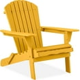thumbnail image 1 of PetFurnish Folding Adirondack Chair Outdoor Wooden Accent Furniture Fire Pit Lounge Chairs for Yard, Garden, Patio w/ 350lb Weight Capacity-Marigold Yellow, 1 of 9