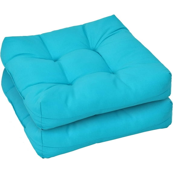 PetFurnish Set of 2 Tufted Patio Cushions, 4 Inch Thick Outdoor Chair Pads, Waterproof and High Elasticity, 21"X21" Square Deep Seat Cushion for Patio Furniture, 2 Pack Indoor Floor Cushion