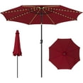 thumbnail image 1 of PetFurnishn 10 FT Solar Patio Umbrella with 112 LED Light, Outdoor Umbrella with Tilt Adjustment, Crank System, 8 Metal Ribs & Vented Top, Deck Table Market Umbrella for Garden Pool Deck Yard, 1 of 10