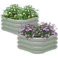 thumbnail image 1 of PetFurnishn 2-Pack 2x1ft Galvanized Raised Garden Bed, Outdoor Planter Bed, Metal Planter Box for Gardening and Planting-2x2x1ft-2Pack-Light Green, 1 of 9