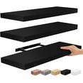 thumbnail image 1 of PetFurnishn 24 Inch Floating Shelves - 3 Black Wall Shelves for Bedroom, Kitchen, Bathroom Decor - Wall Mounted Storage for Books with Invisible Brackets, 1 of 7
