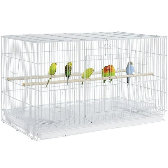 PetFurnishn 30'' Flight Bird Cage - White Habitat for Small Birds, Parrot, Parakeet, Conure, Budgie, Finch, with Secure Construction-1 Pack