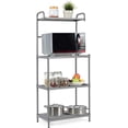 thumbnail image 1 of PetFurnishn 4-Tier Bakers Rack, Kitchen Storage Rack Microwave Oven Stand, Strong Mesh Wire Metal Shelves, Free Standing Shelving Utility Unit-Grey, 1 of 18