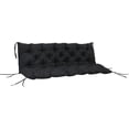 thumbnail image 1 of PetFurnishn 59" x 38" Tufted Bench Cushion for Outdoor Furniture, 3-Seater Replacement for Swing Chair, Patio Sofa/Couch, Overstuffed, Includes Backrest, Black, 1 of 9