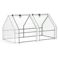 thumbnail image 1 of PetFurnishn 6' x 3' x 3' Portable Mini Greenhouse Outdoor Garden with Large Zipper Doors and Water/UV PE Cover, White, 1 of 18