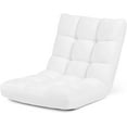 thumbnail image 1 of PetFurnishn Floor Chair, Video Gaming Chairs with Back Support, Adjustable 14-Position, Alloy Steel Frame, Soft Coral Fleece, Lazy Sofa Lounge for Reading Living Room Recliner for Adults (White), 1 of 7
