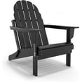 thumbnail image 1 of PetFurnishn Folding Adirondack Chair - Durable HDPE Poly Lumber All-Weather Resistant, Foldable Oversized Balcony Porch Patio Outdoor Chair for Lawn,Backyard, Deck, Garden,Camping -Black, 1 of 10