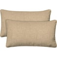 thumbnail image 1 of PetFurnishn Outdoor Lumbar Pillow 2-Pack, 22 x 12, Hampton Texture Neutral Throw Pillows for Patio Furniture, 1 of 9