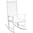 thumbnail image 1 of PetFurnishn Outdoor Rocking Chair Oversized Wooden Patio Chairs with Widened Armrest High Back Porch Rocker for Lawn, Garden, Backyard, Fire Pit (White), 1 of 7
