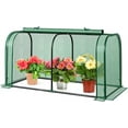 thumbnail image 1 of PetFurnishn Portable Mini Greenhouse, 47" x 22" x 24" Green House w/ Roll-up Zipper Door, Metal Frame, Waterproof Sun-Protective PE Cover, Small Greenhouses for Raised Garden Bed, Outdoor (Green), 1 of 9