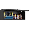 thumbnail image 1 of PetFurnishn Small Wall-Mounted Locking Cabinet Metal Garage Storage Cabinet Hanging Medicine Lockable Steel Utility Floating Tool 14" H Assembly Required Black, 1 of 13