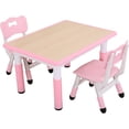 thumbnail image 1 of PetFurnishn Table and Chairs Set, Height Adjustable Study Table and Chairs, Arts & Crafts Table, Activity Table, Preschool Furniture, Maple Top With Pink Border, 1 of 8