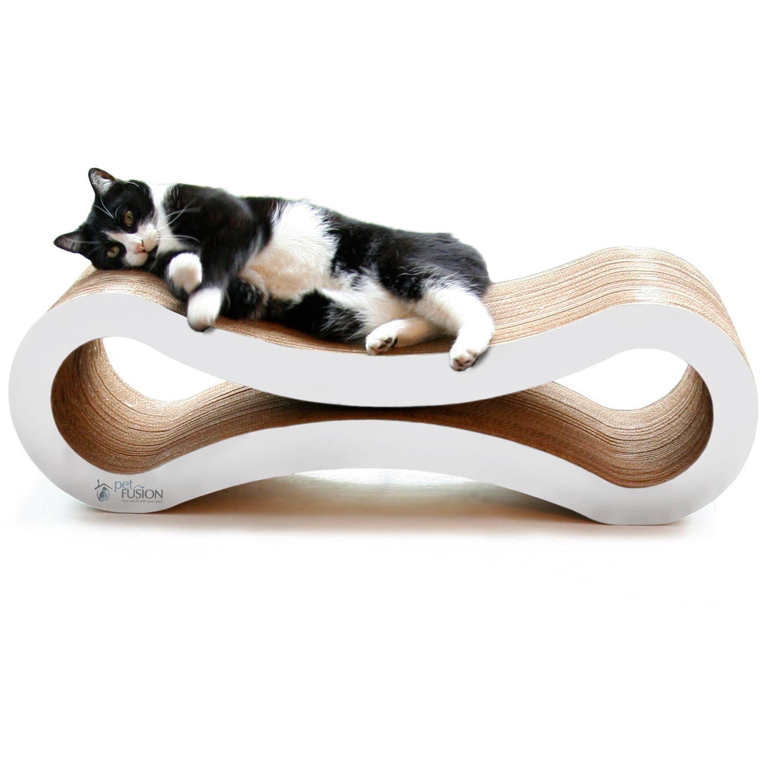 White Freestanding Cardboard Cat Scratcher Lounge