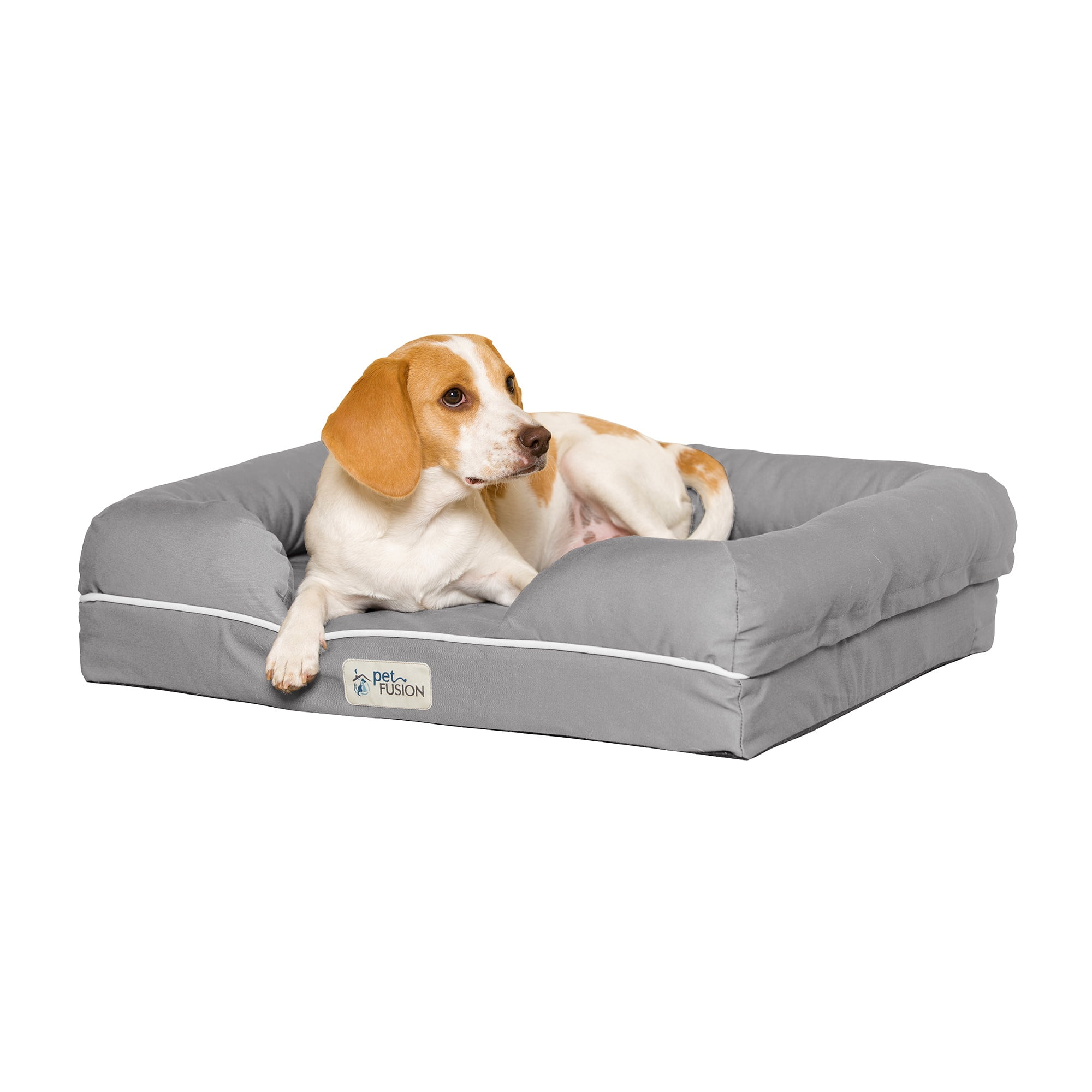 Small Gray Orthopedic Waterproof Pet Bed with Memory Foam