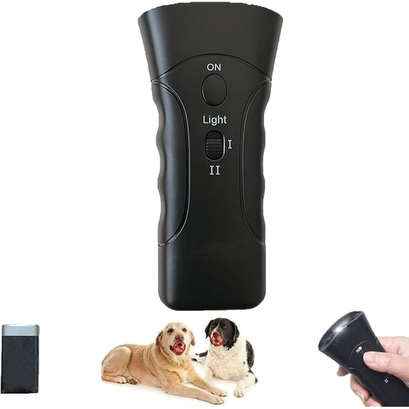 PetGentle Ultrasonic Anti-Barking Device for Dogs – Safe & Humane Dog Barking Deterrent with Flashlight, Portable 3-in-1 Trainer Tool, Battery Included for Indoor/Outdoor Use