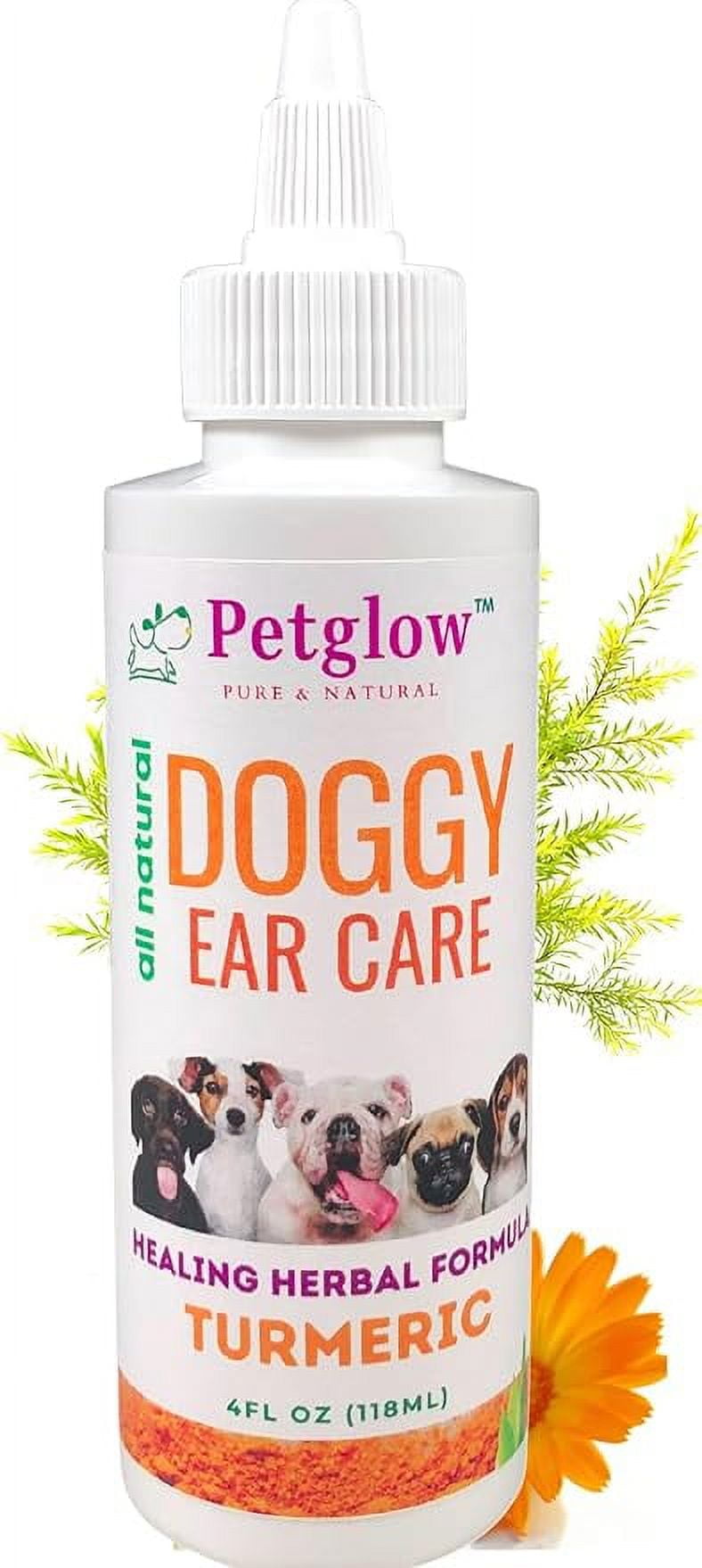 PetGlow Dog Ear Cleaner Infection Treatment. Natural Ear Drops Treat